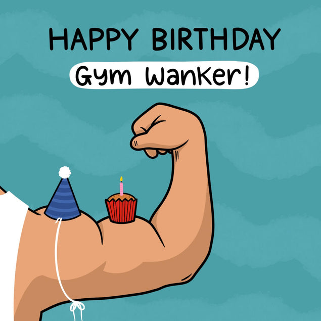 Gym Wanker Birthday Confetti-exploding Greetings Card