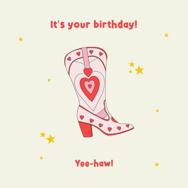 Yee-Haw Lovely Boots Birthday Confetti-exploding Greetings Card