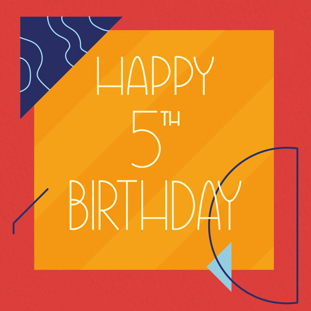 Happy 5th Birthday Confetti-exploding Greetings Card