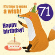 Make a Wish 71st Birthday Confetti-exploding Greetings Card