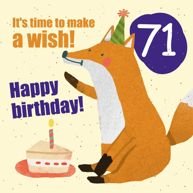 Make a Wish 71st Birthday Confetti-exploding Greetings Card