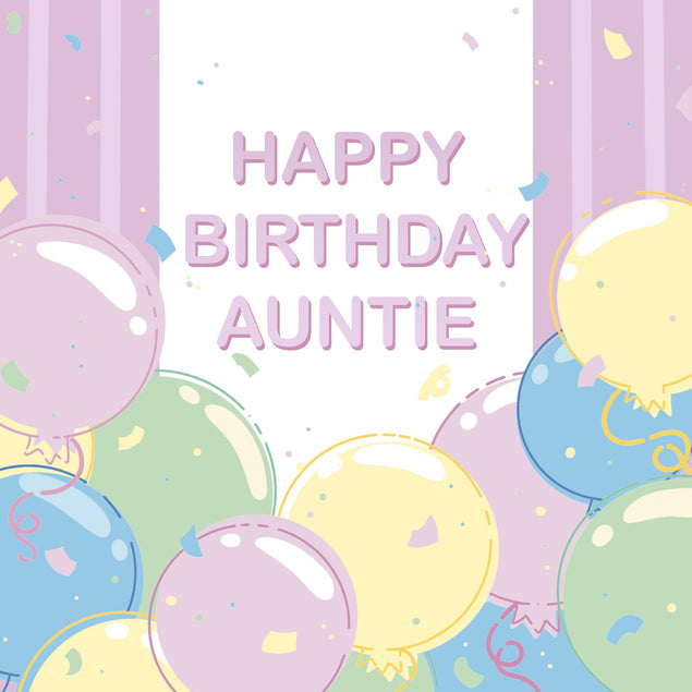 Pink Balloons Auntie Birthday Confetti-exploding Greetings Card