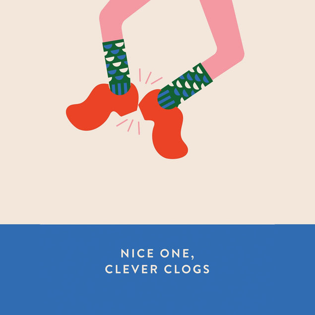 Clever Clogs Confetti-exploding Greetings Card