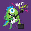 Happy Birthday Cute Monster Playing The Guitar Confetti-exploding Greetings Card