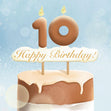 10th Happy Birthday Cake Confetti-exploding Greetings Card