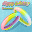 Happy Wedding Day Colourful Rings Confetti-exploding Greetings Card