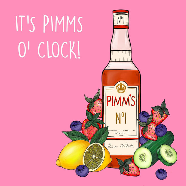Pimm's O'Clock! Confetti-exploding Greetings Card