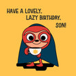 Happy Birthday Son Sloth Superhero Confetti-exploding Greetings Card