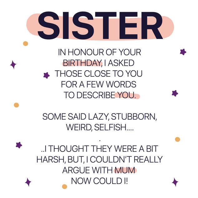 Can't Argue With Mum Sister Birthday Confetti-exploding Greetings Card