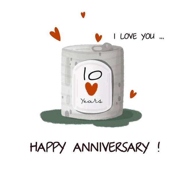 I Love You Happy 10th Wedding Anniversary Confetti-exploding Greetings Card