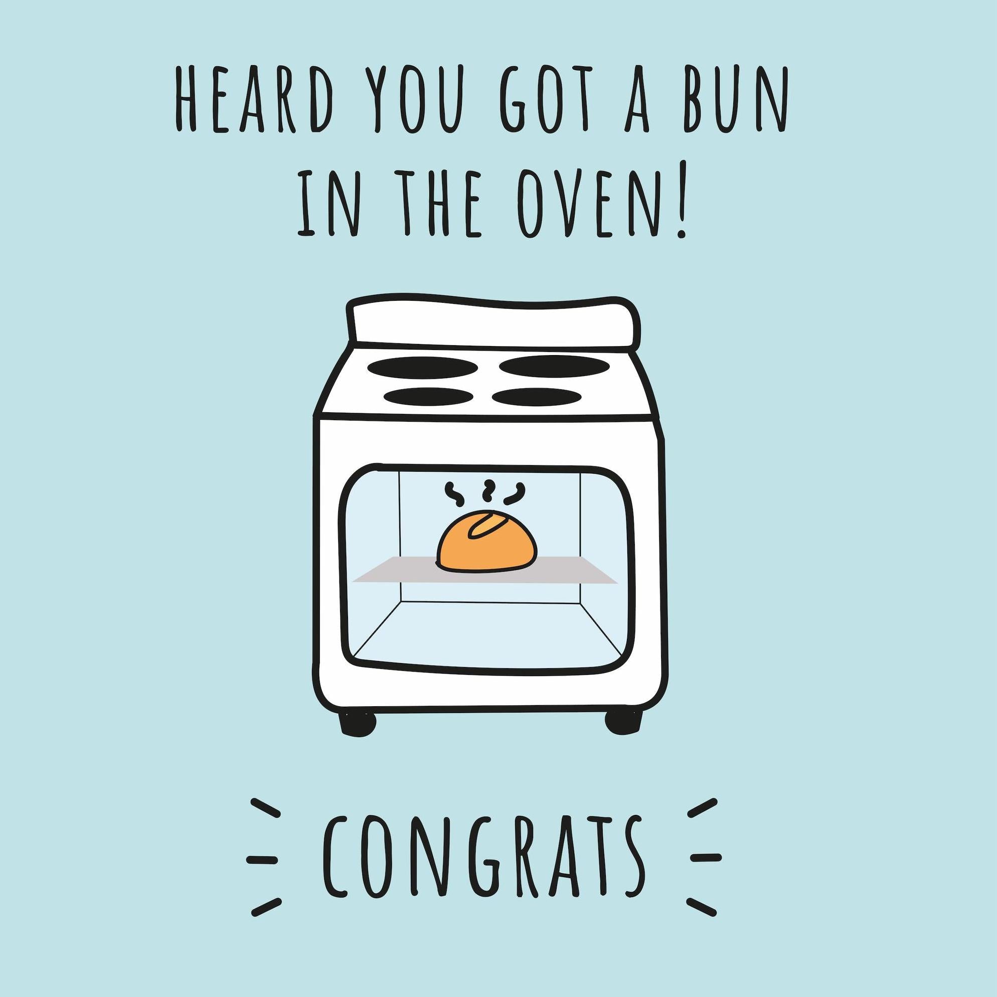 Exploding Buns Bun In The Oven Confetti-exploding Greetings Card – Boomf
