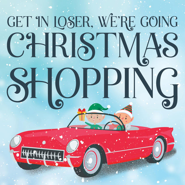 Elf Shopping Christmas Confetti-exploding Greetings Card