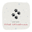 Happy First Christmas Four Little Paws Confetti-exploding Greetings Card