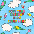 Cloud Wine Birthday Confetti-exploding Greetings Card