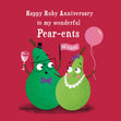 Pear-ents Funny Pears Ruby Anniversary Confetti-exploding Greetings Card