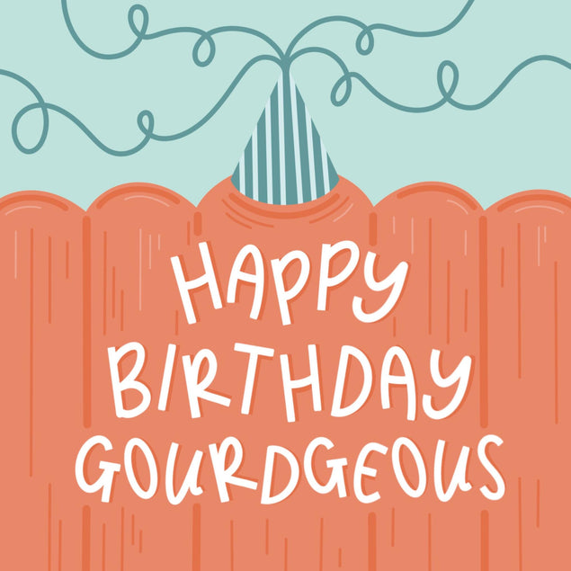 Happy Birthday Gourdgeous Pumpkin Pun Confetti-exploding Greetings Card
