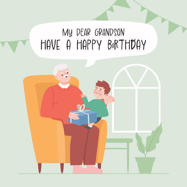 My Dear Grandson Happy Birthday Confetti-exploding Greetings Card