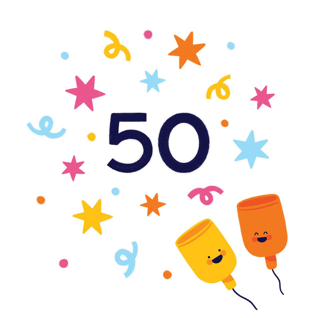 Age 50 Confetti-exploding Greetings Card