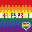 Happy Pride Pixel Heart Confetti-exploding Greetings Card
