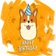 Cute Corgi Happy Birthday Confetti-exploding Greetings Card