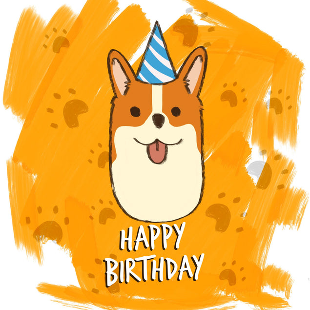 Cute Corgi Happy Birthday Confetti-exploding Greetings Card