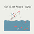 Fishing Seagull Happy Birthday Husband Confetti-exploding Greetings Card
