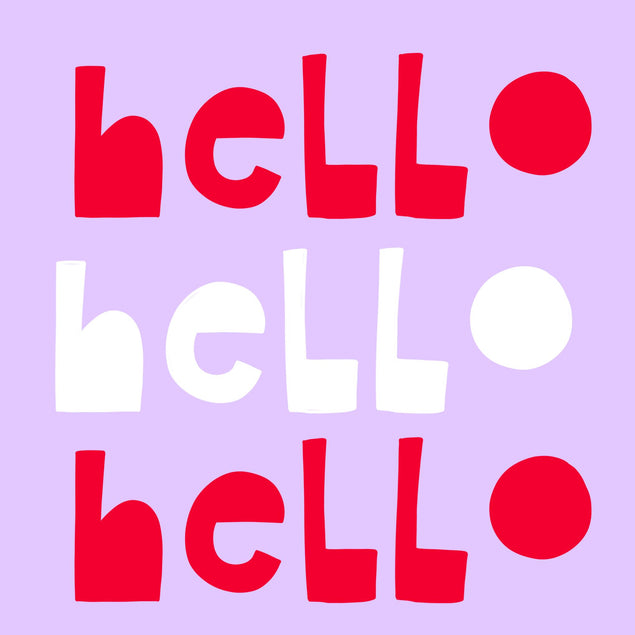 Hello Hello Hello Confetti-exploding Greetings Card