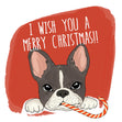 Cute French Bulldog Merry Christmas Confetti-exploding Greetings Card