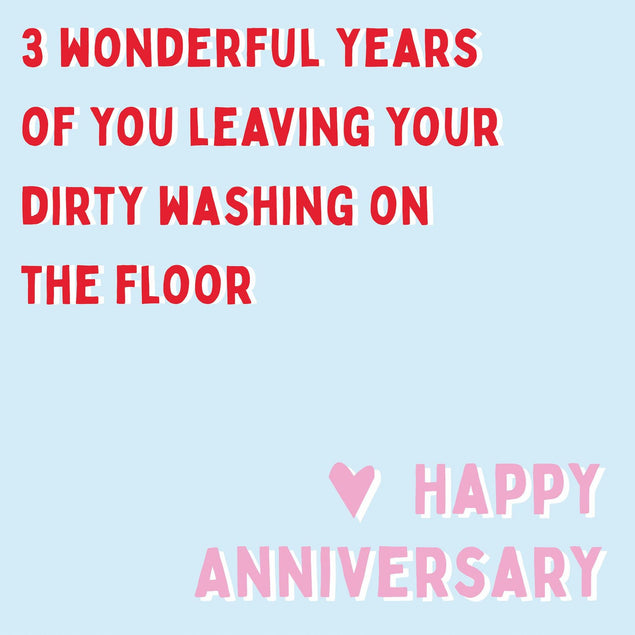 Three Years of Laundry Confetti-exploding Greetings Card