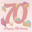 Happy 70th Birthday Pieces Of Cake Confetti-exploding Greetings Card
