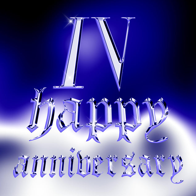 Happy 4th Anniversary Shining Roman Numerals Confetti-exploding Greetings Card