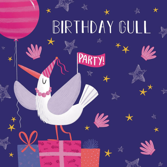 Birthday Gull Seagull Birthday Confetti-exploding Greetings Card