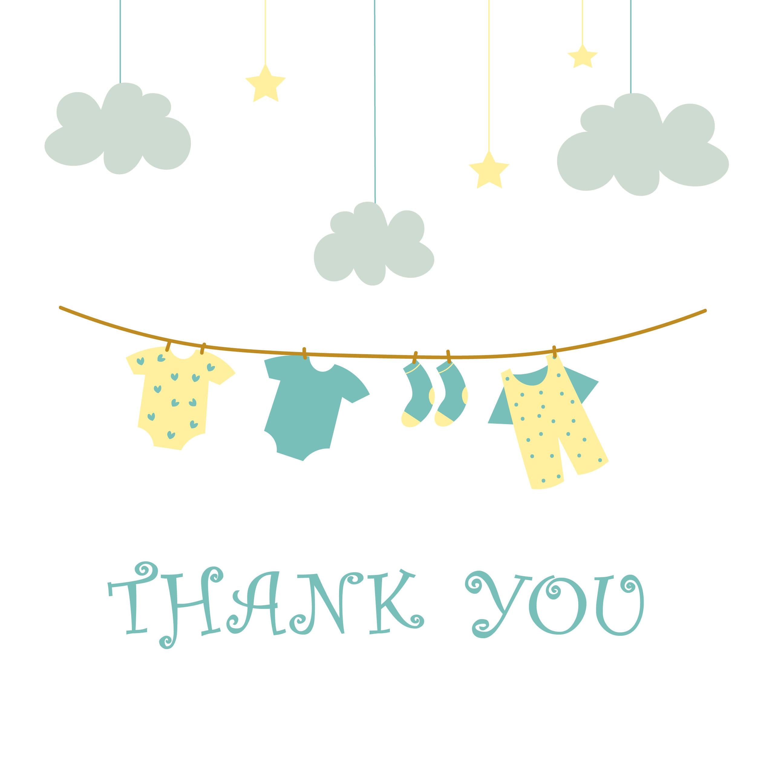 Cute Baby Clothes Thank You Confetti-exploding Greetings Card – Boomf