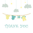 Cute Baby Clothes Thank You Confetti-exploding Greetings Card