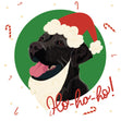 Merry Christmas Ho-Ho-Ho Black Labrador Confetti-exploding Greetings Card