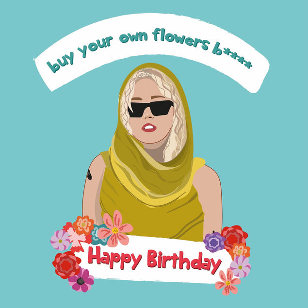Buy Your Own Flowers Birthday Confetti-exploding Greetings Card