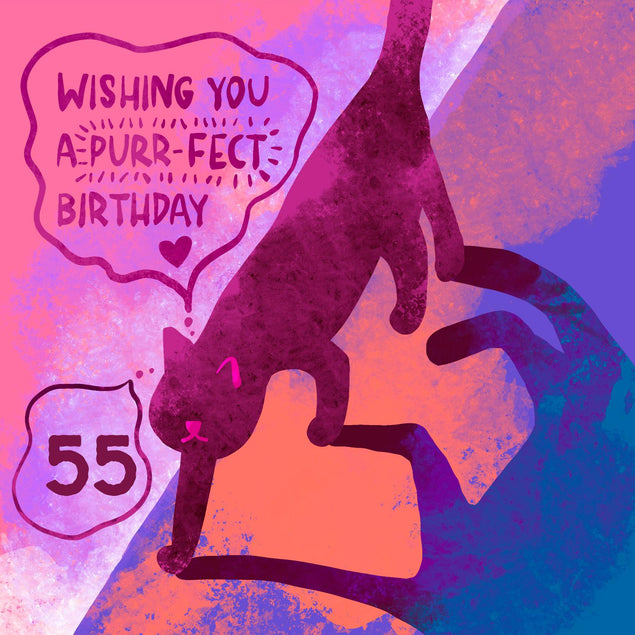 Wishing You A Purr-fect 55th Birthday Confetti-exploding Greetings Card