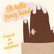 Fancy Hand Engagement Confetti-exploding Greetings Card