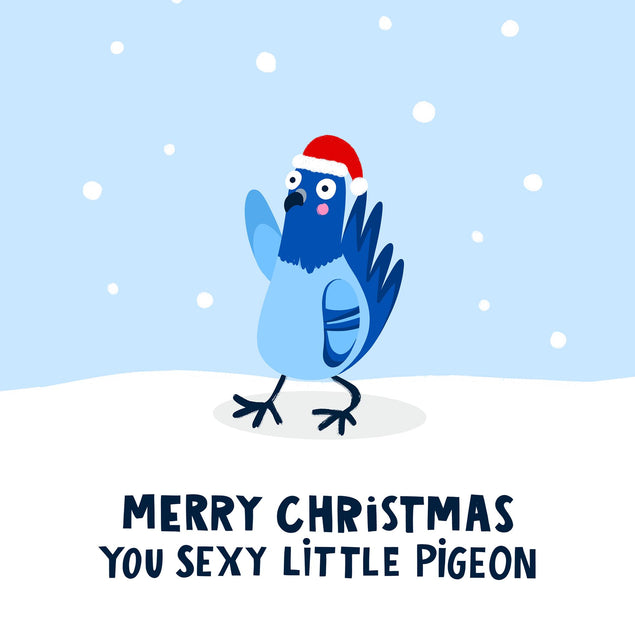 Sexy Little Pigeon Christmas Confetti-exploding Greetings Card