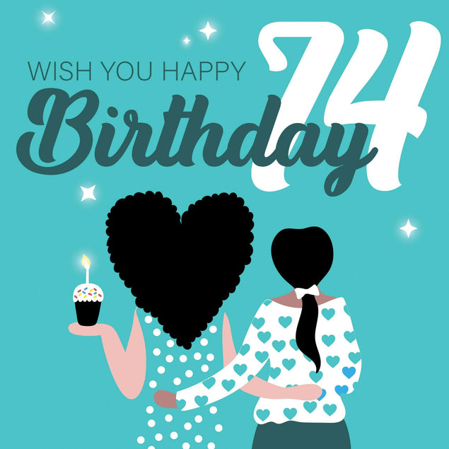 Wish You Happy 74th Birthday Confetti-exploding Greetings Card