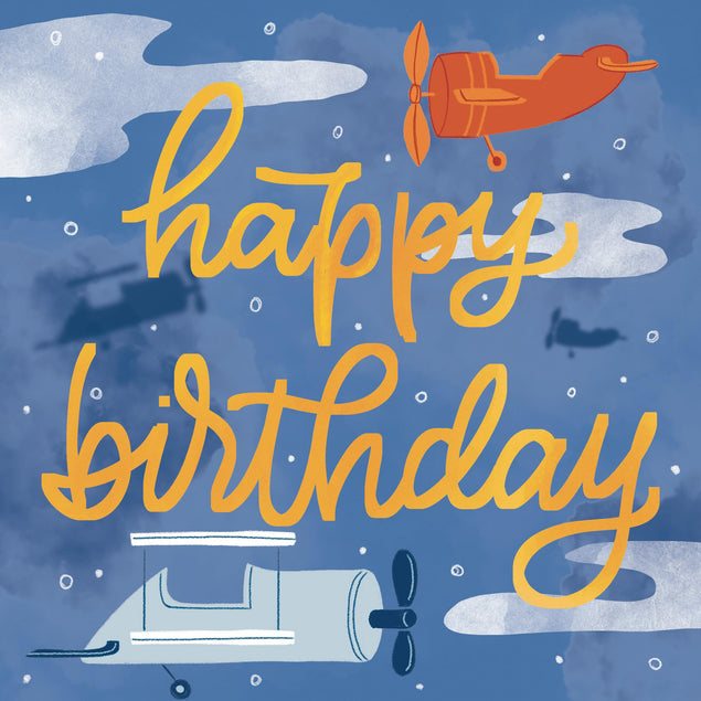 Happy Birthday Planes In The Sky Confetti-exploding Greetings Card