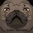 Funny Pug Happy Birthday Confetti-exploding Greetings Card