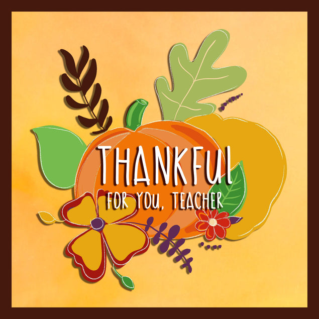 Thankful For You Teacher Thanksgiving Confetti-exploding Greetings Card