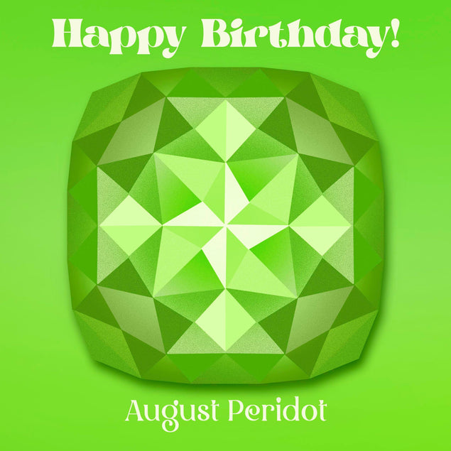 Happy August Birthday Gem Confetti-exploding Greetings Card