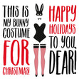 Happy Holidays Sexy Bunny Costume Confetti-exploding Greetings Card