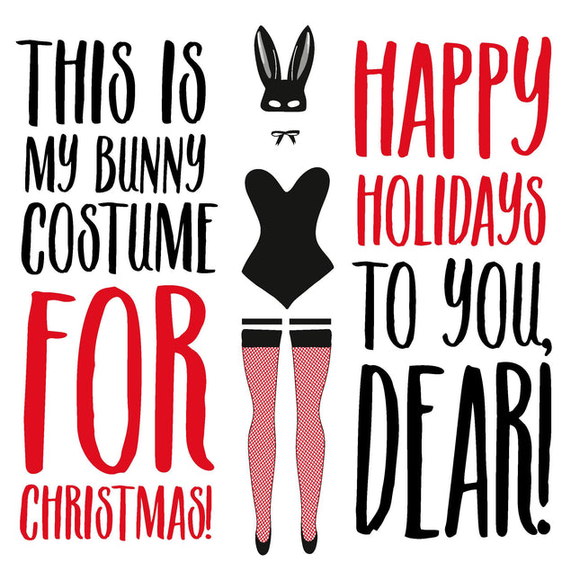 Happy Holidays Sexy Bunny Costume Confetti-exploding Greetings Card
