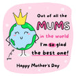 One Of All Mums In The World Confetti-exploding Greetings Card