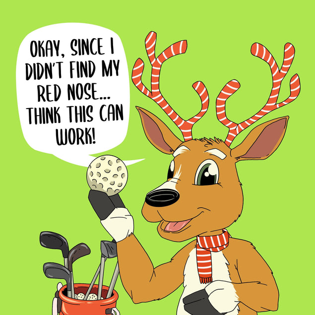 Merry Christmas Funny Deer Golf Confetti-exploding Greetings Card