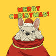French Bulldog In A Bag Merry Christmas Confetti-exploding Greetings Card