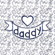 Daddy Heart Doodle Confetti-exploding Greetings Card